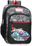 Ghiozdan scoala baieti, Marvel Avengers Heroes, 2 compartimente, negru